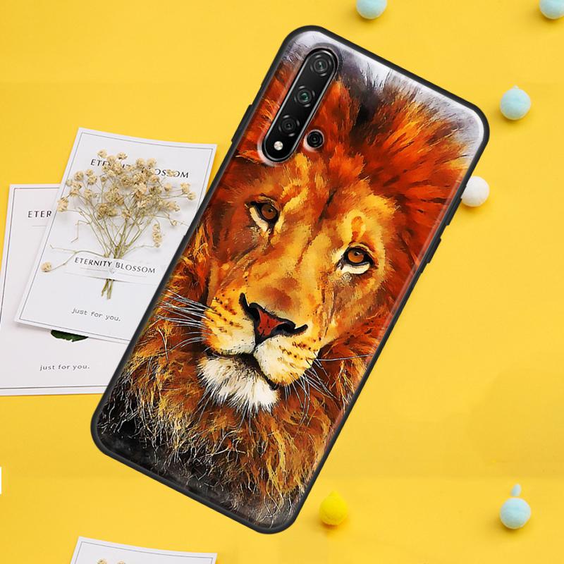 Чехол с головой льва для Huawei Nova 7i 8i 11i 12i 12s 9 10 SE Y91 Y90 Y60 Y70 Y72 Y61 P60 Pro P30 P40 Lite
