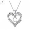 Dainty Initial Letters Necklace Heart Pendant Necklace Heart Necklace for Women Charm Necklace