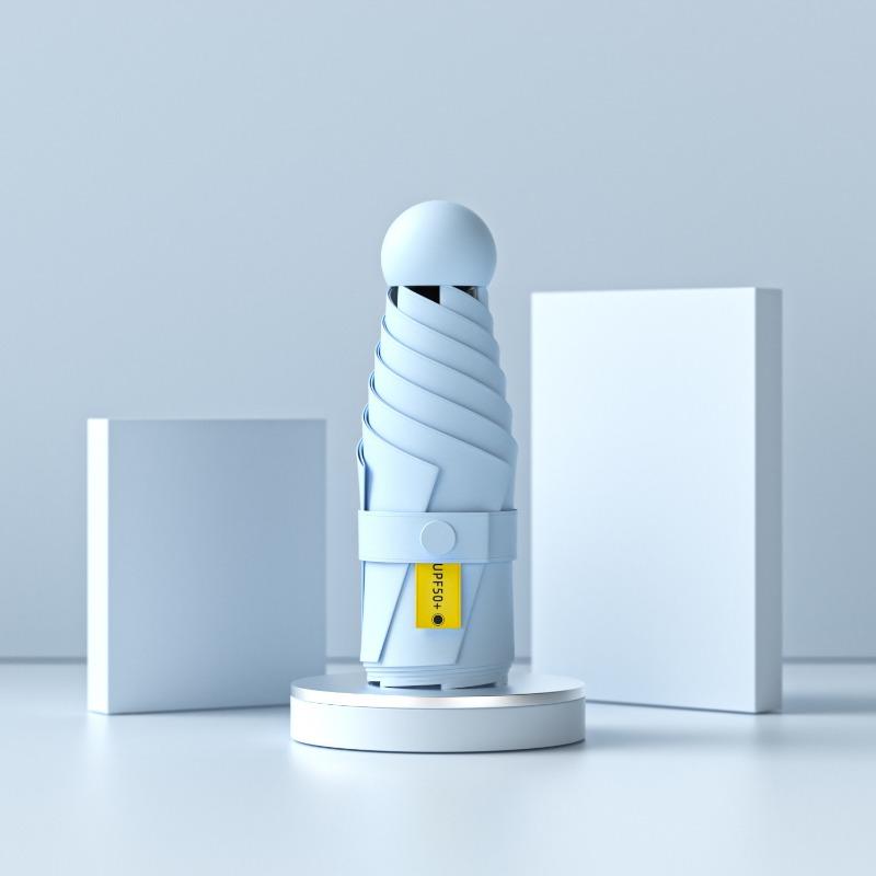 Sun Umbrella Women's Sunscreen Small Portable Parasol Umbrella Women's Sunshine and Rain Capsule Small Fresh Vinyl Parasol