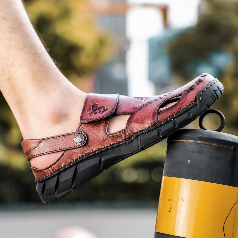 38-50 Мужские сандалии ручной работы Сандалии для активного отдыха Кожаные сандалии Пляжная обувь Походные сандалии для активного отдыха из кожи