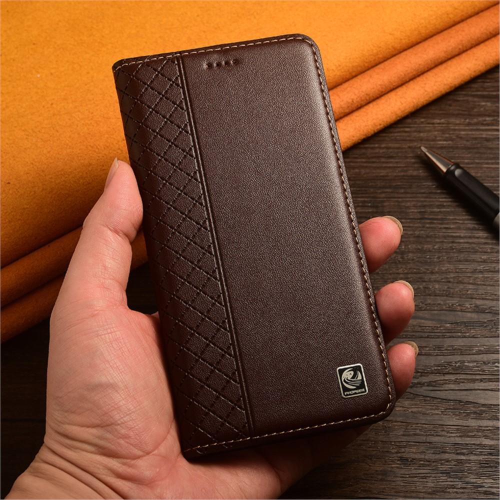 Napa Inner Grid Genuine Leather Flip Case for Meizu 15 16 16TH 16X 16XS 17 18 18X 20 21 Pro Plus Note Phone Cover Card Cases