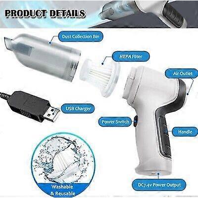 Wireless Car Vacuum Cleaner for Vehicle, Mini Portable, Dual Function-Wet and Dry, Handheld Mite Remover, Equally Effective for Home Use