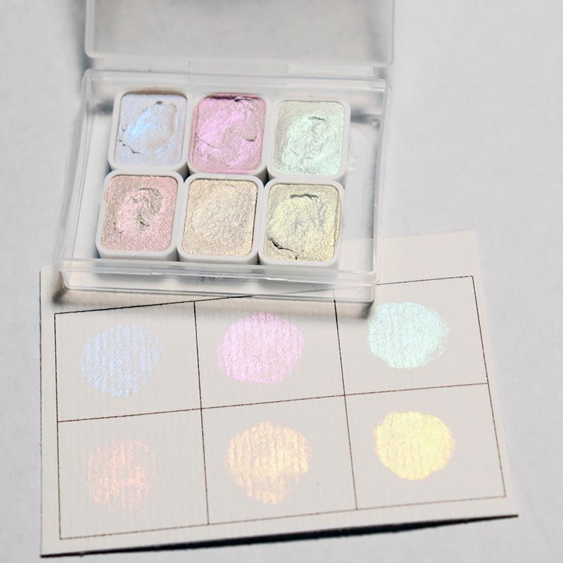 1 мл 6-цветная серия Pearl Ручной набор твердых акварельных красок Художественная роспись ногтей Декоративная акварель