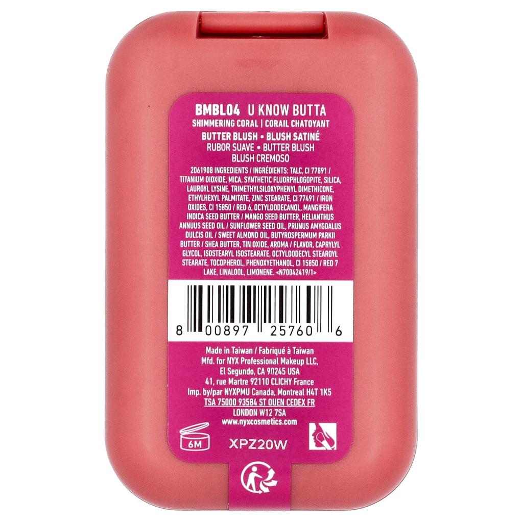 NYX PROFESSIONAL MAKEUP Румяна Buttermelt, 04 U No Buta, 5 г (0,17 унции)