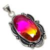Bi-Color Tourmaline Gemstone 925 Sterling Silver Jewelry Pendant 2.29" b7R86
