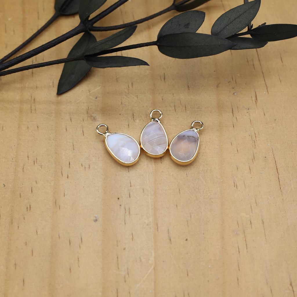 3 шт. небольшой кулон из натурального камня агаты/розовый кварц граненый кулон для изготовления ювелирных изделий DIY ожерелье серьги браслет аксессуар