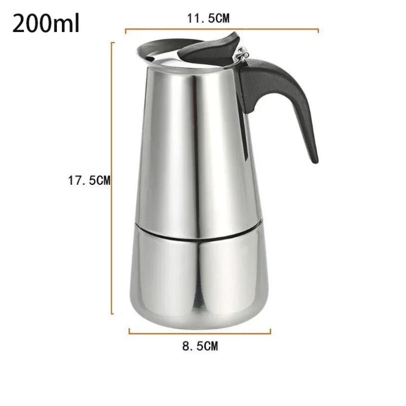 100ml/200ml/300ml Stainless Steel Coffee Maker Pot for Kitchen Italian Espresso Mocha Pots Percolator Tools Coffee Accessories