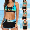 2024 New Female Summer Striped Print Bikini Sets Swimsuit Women Sexy Bathing Suit Two Piece Set Swimwear Loose Beach Tankini