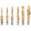 6pcs Screw Tap Drill Bits Kit 6542 High Speed Steel M10 M8 M6 M5 M4 M3 Tapping ToolsShort Type