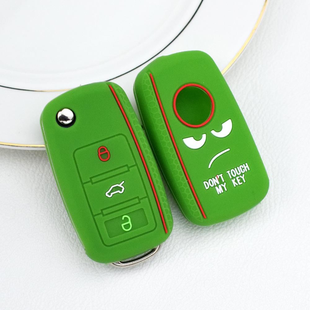 Силиконовый чехол для ключей с 3 кнопками, полная защита, чехол для ключей для VW Volkswagen Polo Tiguan Passat Golf Jetta Lavida Skoda Octavia