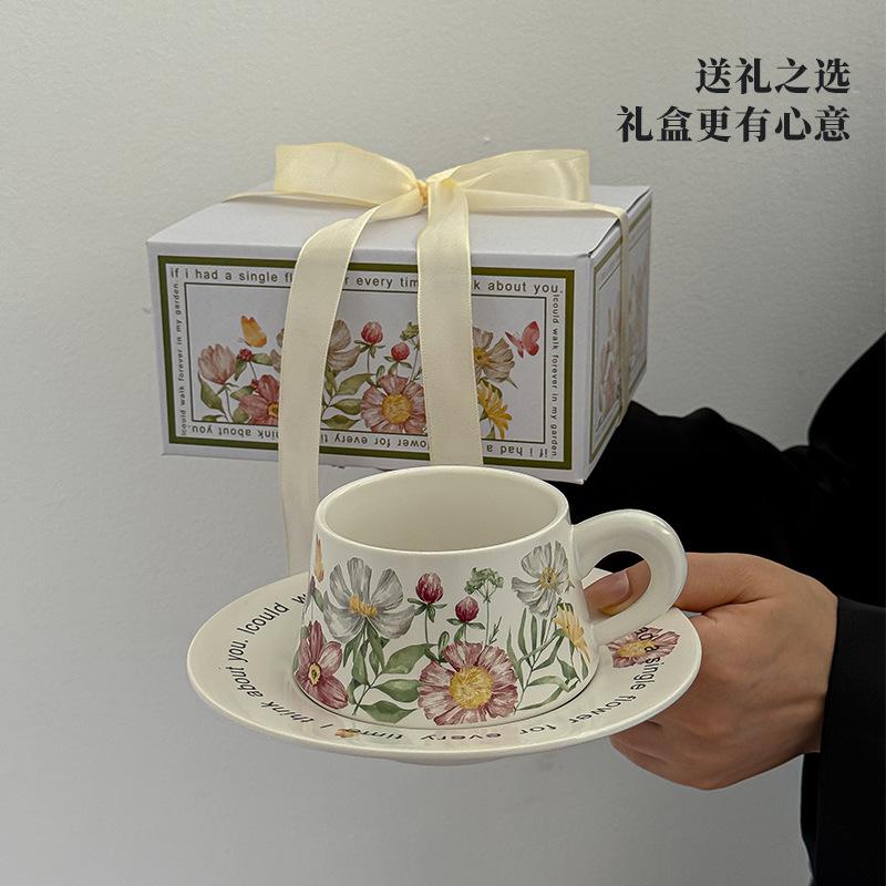 Ретро Нишевая Керамическая Кофейная Чашка Ирис, Британский Цветочный Чайный Набор: Чайник и Чашка, Памятный Сувенир для Девушек Высокой Ценности