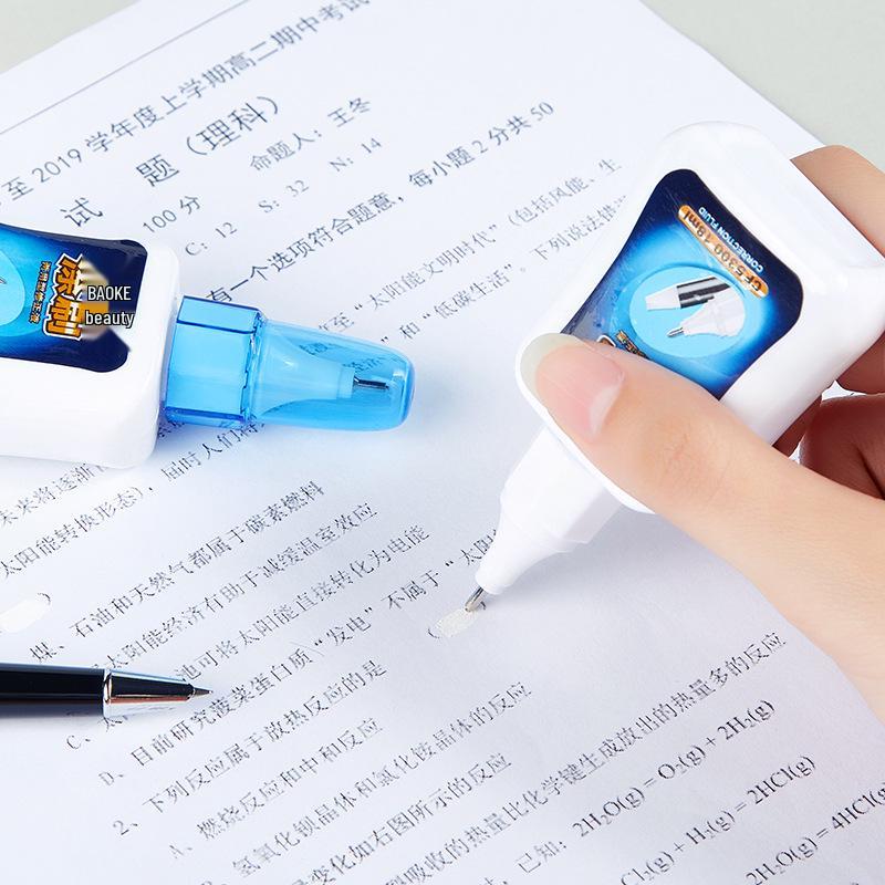 Bao Ke 5300 Быстросохнущая Белая Корректирующая Жидкость Двойного Назначения, Флакон 18 мл, для Учебы, Офиса и Рисования.