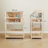 PawHut 3-Level Hamster Cage with Acrylic Panel and Exercise Wheel, 80 x 53 x 117 cm, Natural Wood Finish