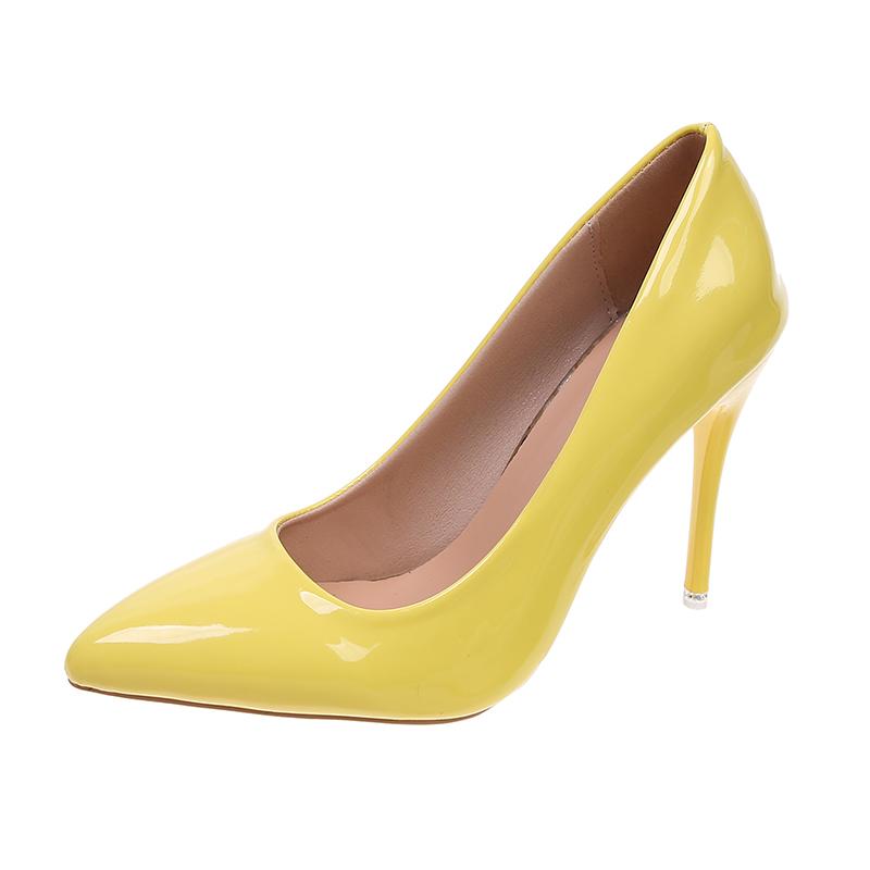 Модные туфли на высоком каблуке большого размера для женщин 2024 года, весна-осень, туфли-шпильки с острым носком, модные однотонные женские туфли с неглубоким носком