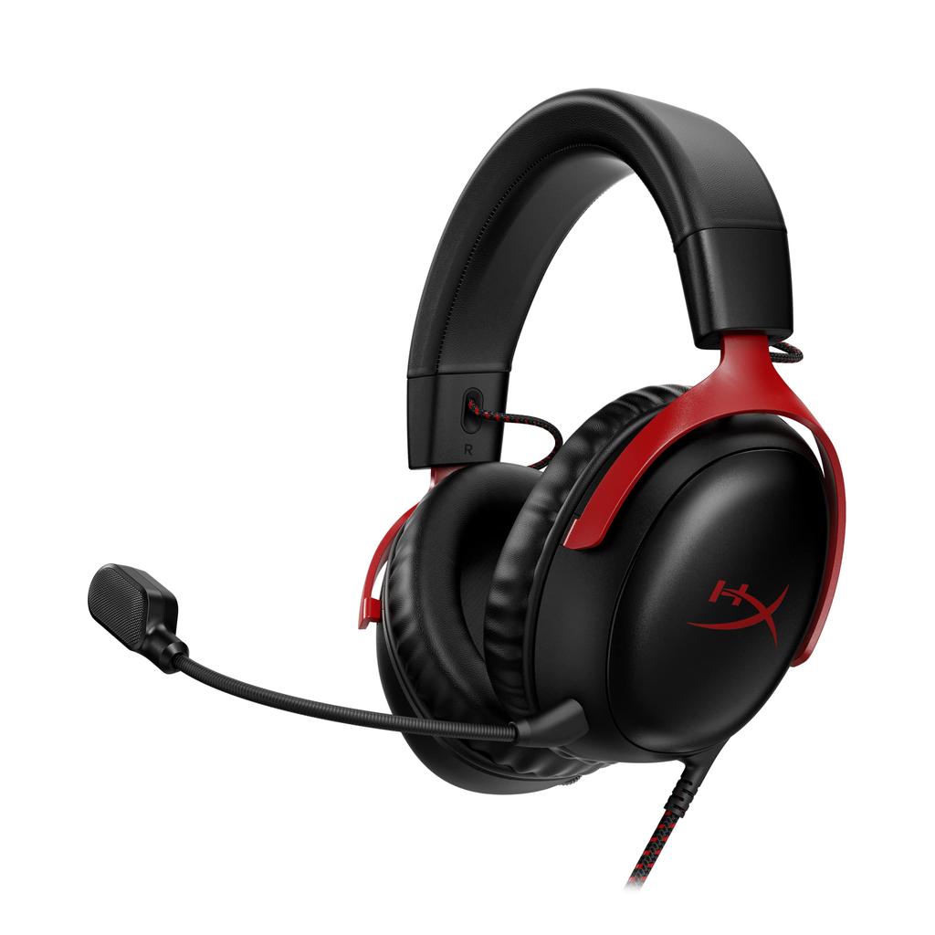HYPERX HyperX Cloud III Gaming Headset DTS Spatial Audio with 53mm Driver Cloud II Comfort Xbox Nintendo Mobile 727A9AA HeadphoneX Black-Red PC, PS5,