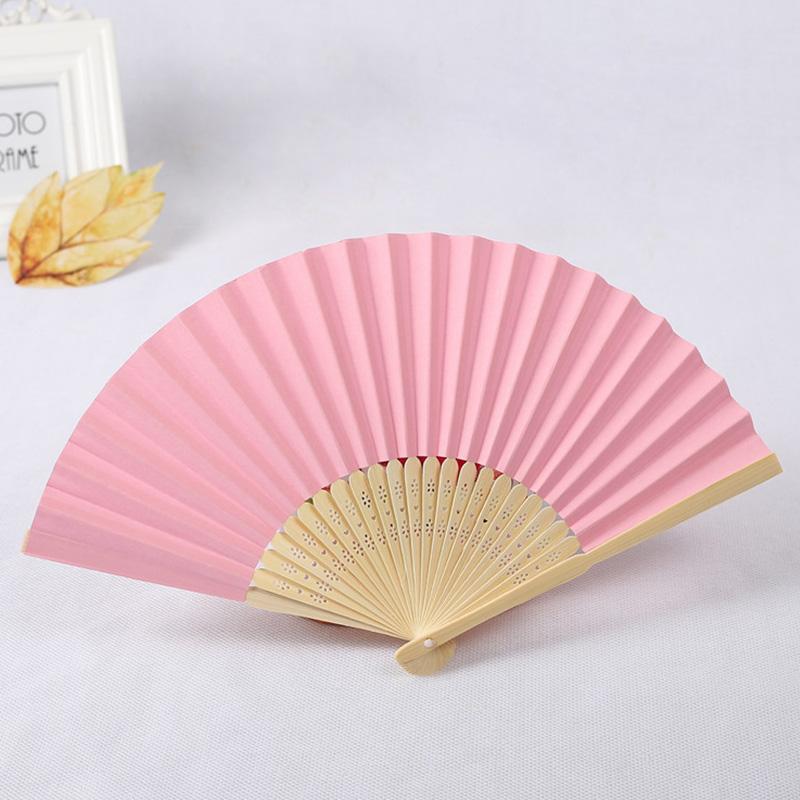 White Paper Hand Fan DIY Blank Folding Fan Vintage Chinese Style Solid Color Dance Wedding Party Bamboo Folding Fans Crafts Art