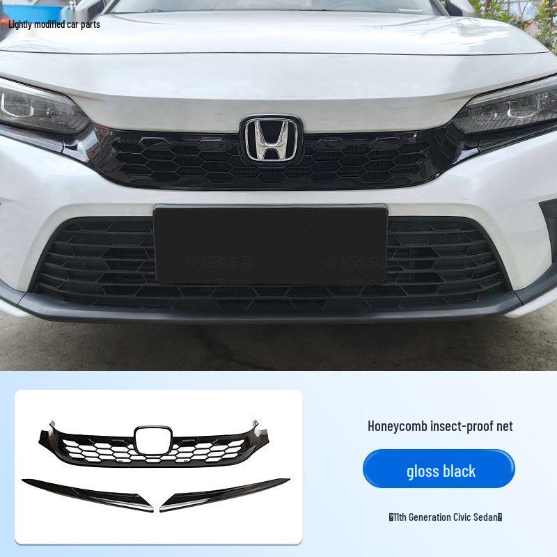 Модифицированная решетка радиатора Honda Civic 11-го поколения, сетка от насекомых "соты"
