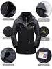 [TACVASEN] Women's Ski Wear Fleece Inner Outdoor Jacket 3WAY Waterproof Cold Protection Jumper Windproof Hood Plain Black Gray L