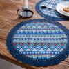 Placemat Single Layer Lace Round Decoration Heat Insulation Geometric Printing Single Piece