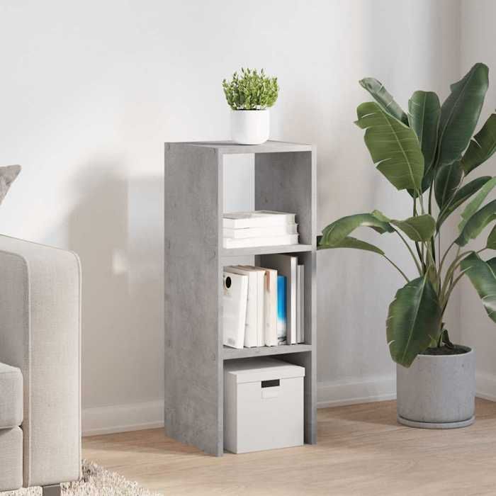VidaXL Bibliothèque empilable gris béton 30x30x80 cm bois d'ingénierie, étagère, étagère à livres, support de livre, armoire 858809