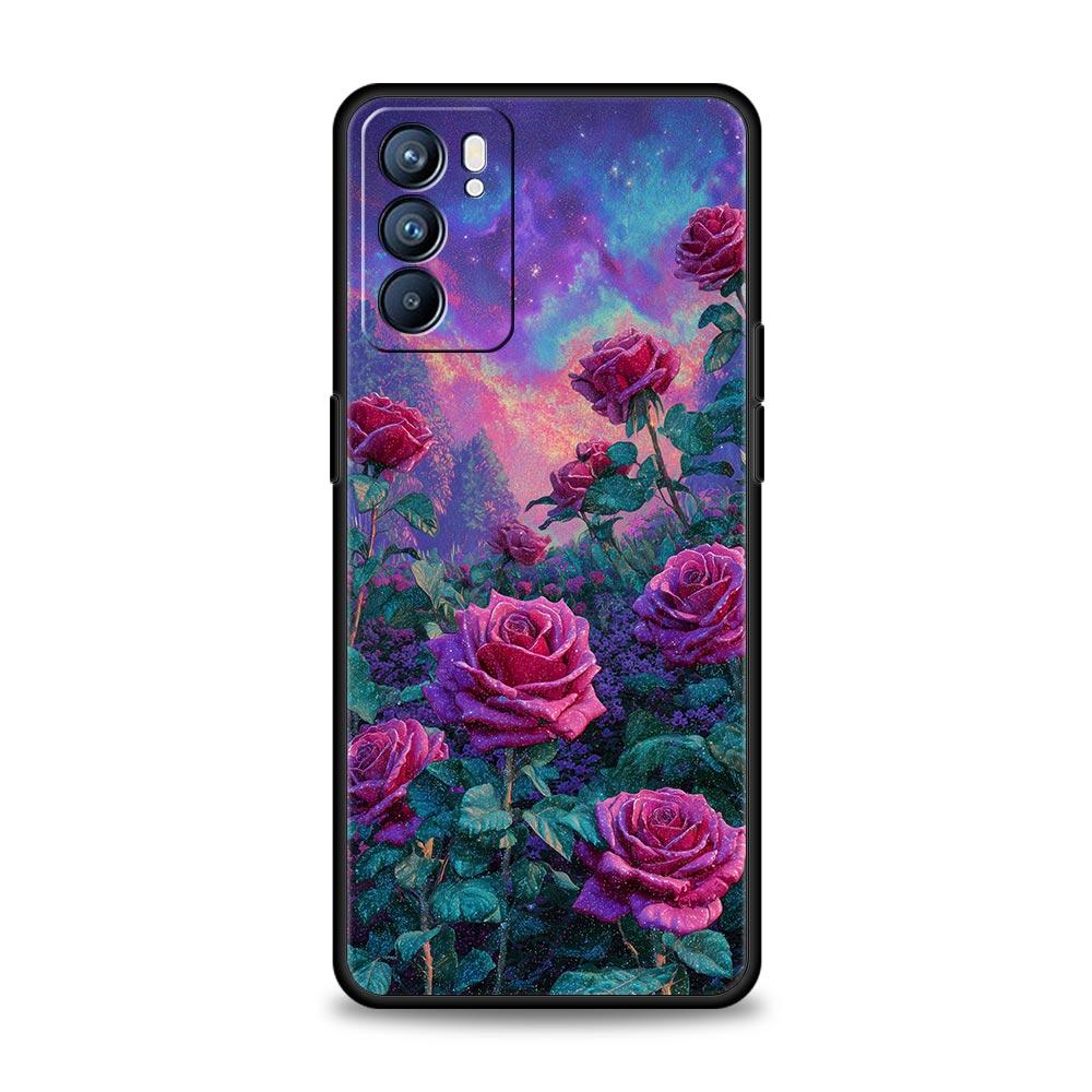 Oil Painting Flowers Pattern Design Phone Case For Oppo Reno 13 12 11 10 7 F Find X5 X6 A98 A80 A79 A78 A57 A54 A17 Pro Soft TPU