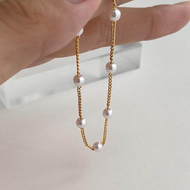 Simple Elegant Simulation Pearl Bracelets Beads Chain For Womens Charm Bracelet Jewelry Gift