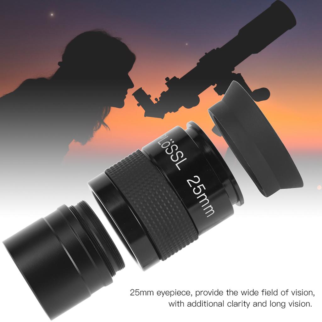 Plossl 25mm Eyepiece Multilayer Wideband Coating 1.25inches Metal Monocular Accessory for