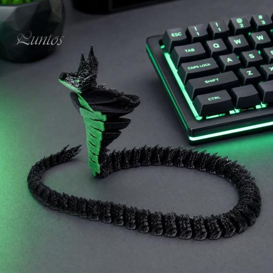 Гибкая шарнирная змея, игрушка-украшение, 3D-печать, позируемая фигурка с подвижными суставами, рептилия, домашний декор, позы, животное в темной тематике, коллекция для рабочего стола