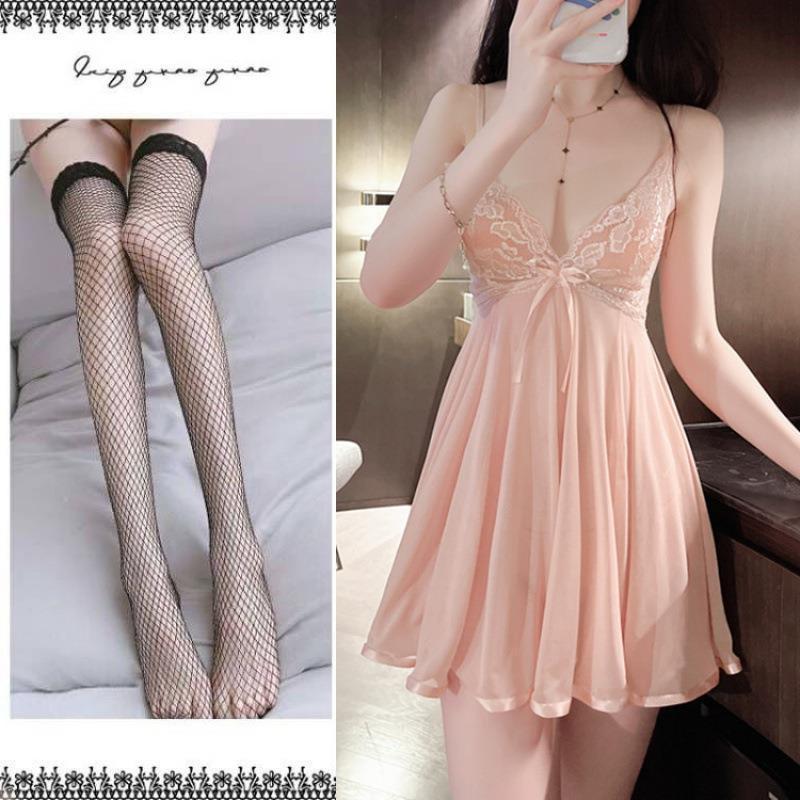 Сексуальный кружевной комплект ночной сорочки: Подчеркивает грудь, Прозрачное нижнее белье для женщин