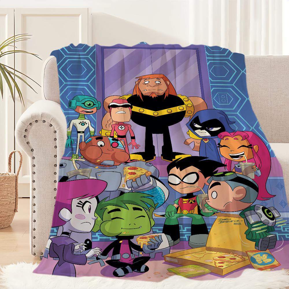 Cartoon Cute Go Blanket Plush Nap Sofa rug for Living T-Teen Room Warm Office T-Titans Bedroom Birthday Home Travel Kid Gifts
