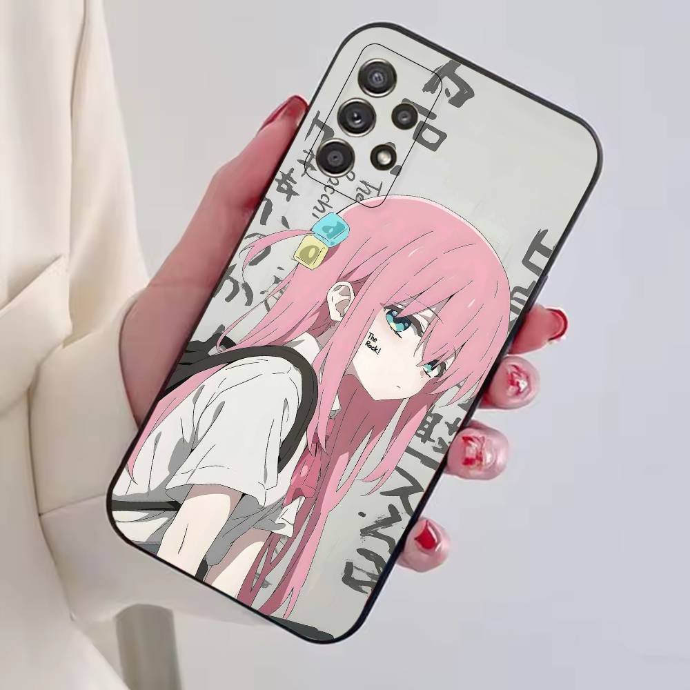 Anime B-Bocchi The Rock Cute Phone Case For Samsung S25,S24,S21,S22,S23,S30,Ultra,S20,Plus,Fe,Lite,Note,10,Black Cover