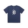 Футболка X MLB с графическим логотипом Detroit Tigers, круглым вырезом, коротким рукавом, американские винтажные детские топы, темно-синего цвета 3Z3B7SAG5-DET