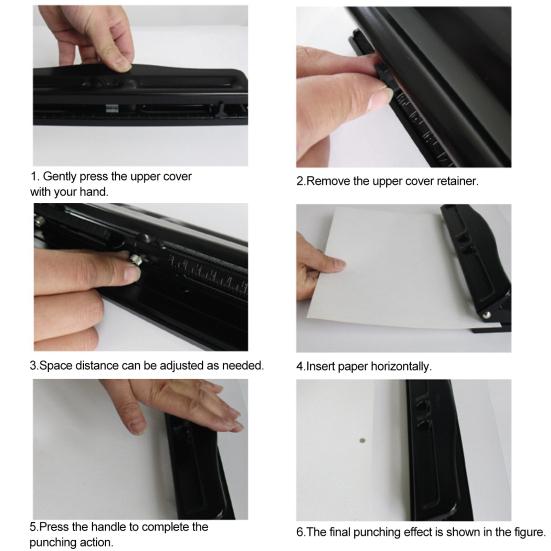 Дырокол с 3 отверстиями, регулируемый, 8 листов, сверхпрочный металл, встроенный лоток для отходов, противоскользящая основа, настольный ручной дырокол, товары для дома