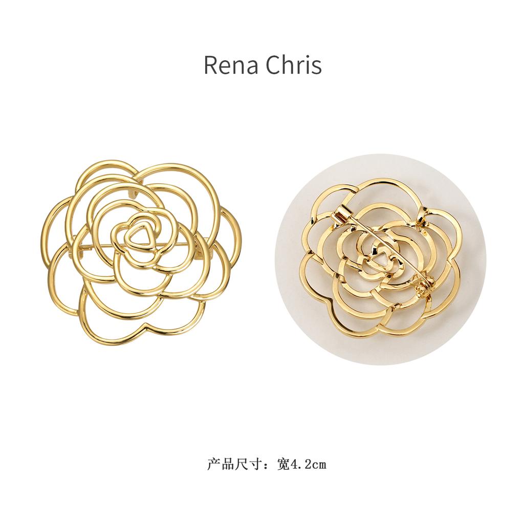 New [Versatile Hollow Camellia Brooch] Accessories Anti glare Coat Sweater Multi functional Pin Chest Flower