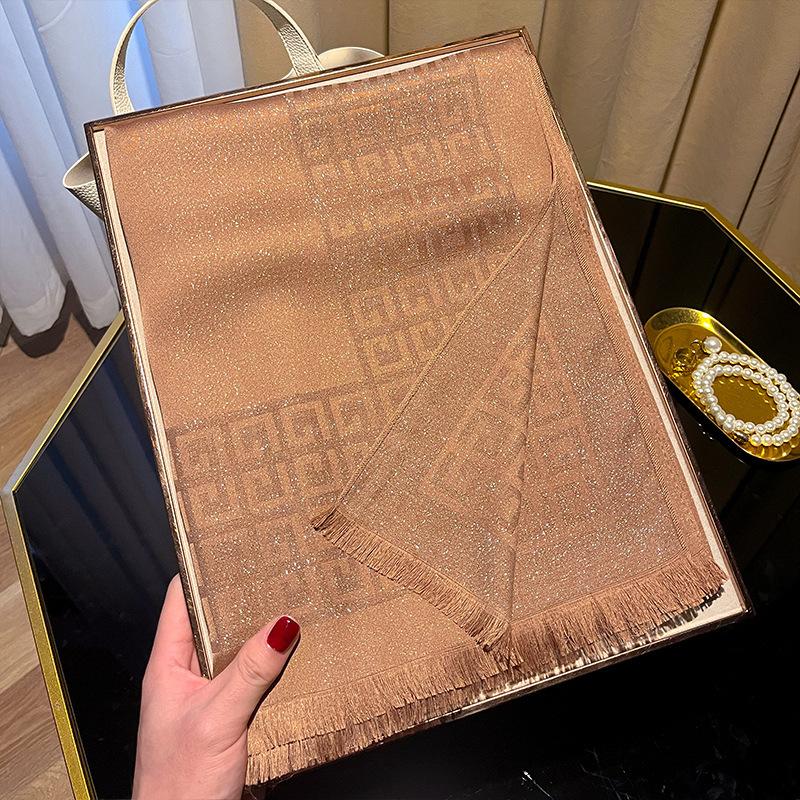 Новый весенний искусственный шелковый шарф для женщин, модная шаль, высококачественная элегантная шаль, хлопковый универсальный шелковый шарф с щупальцами