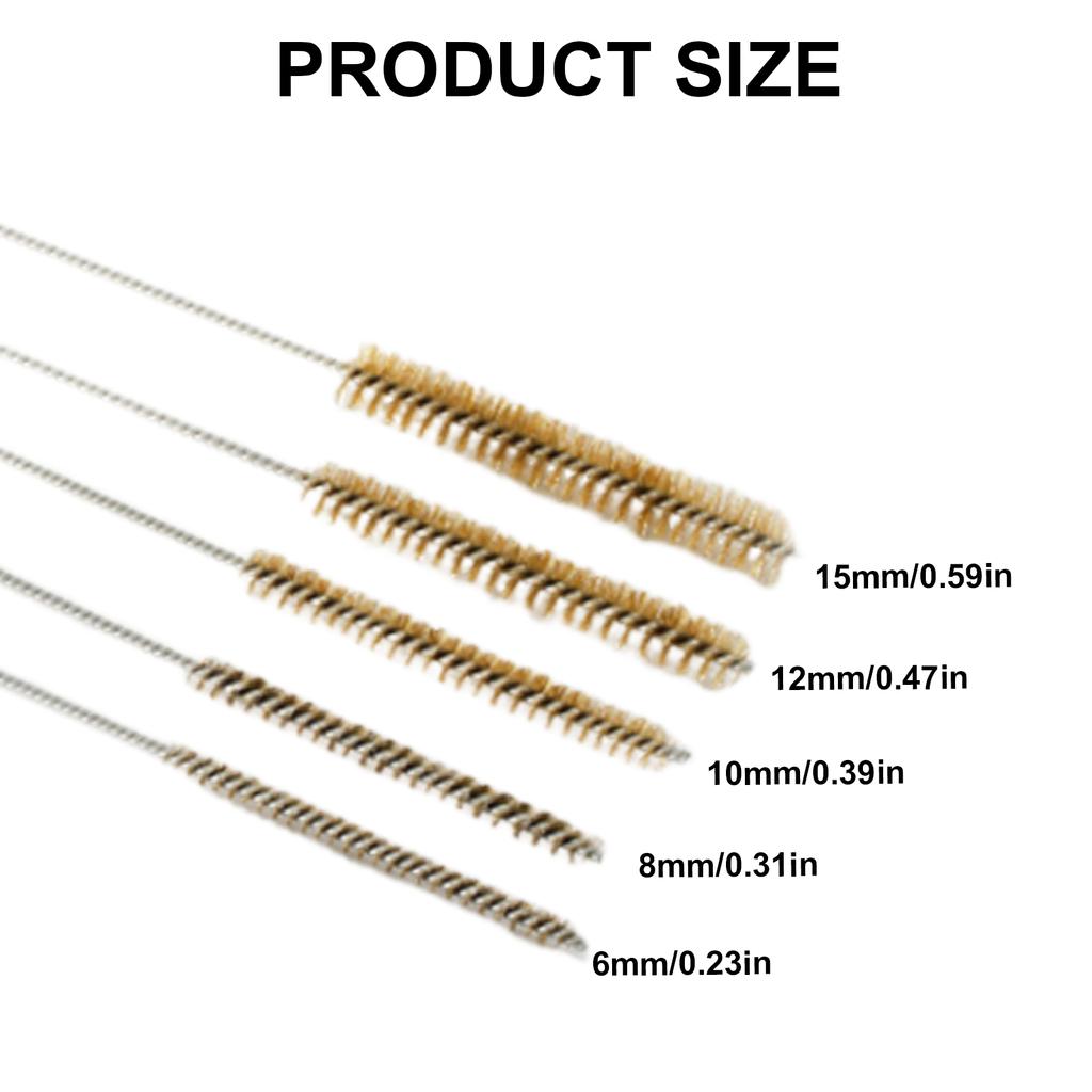 Набор из 5 латунных щеток для чистки труб, щетки из латунной проволоки с длинной ручкой для очистки отверстий цилиндров 6 15 мм