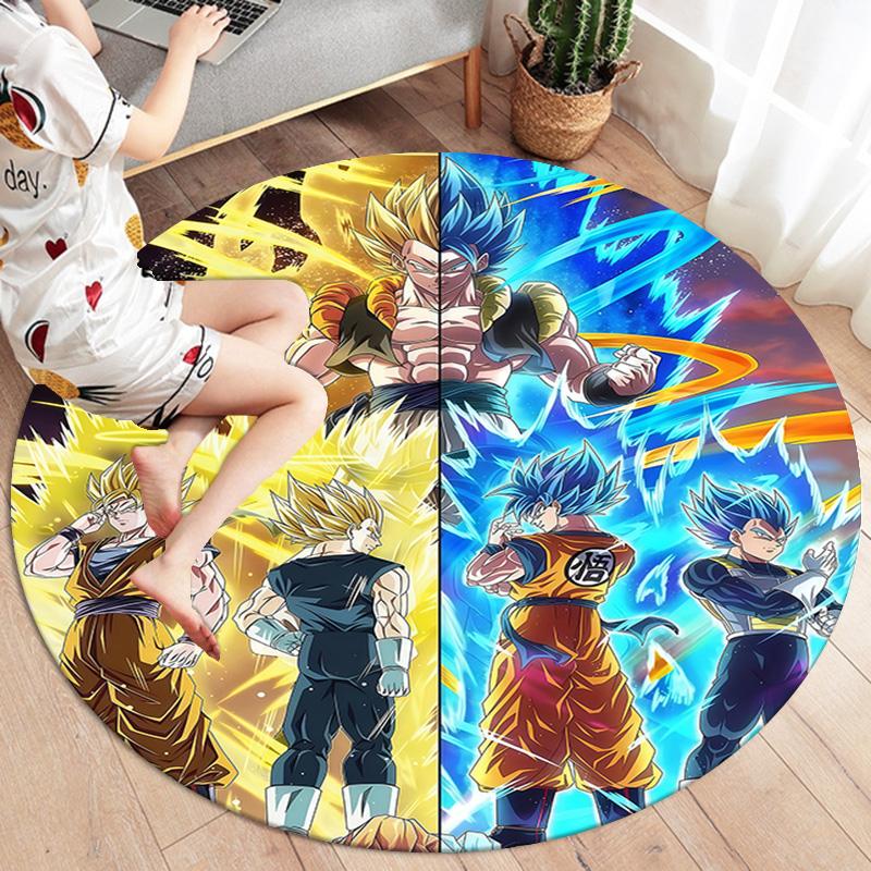 Dragon Ball Z Round Area Rug Carpet Rug For Living Room Bedroom Sofa Playroom Decor Nonslip Floor Mat