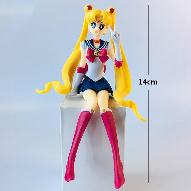 17cm Cartoon Cute Girl Sailor Moon Anime Figure PVC Action Anime Figure Model Kawaii Doll Desktop Ornaments