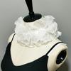 Halloween Party Ruffles Lace Fake Collar for Womens Elegant Layered Clown Cosplay Customes Detachable Collar Neck Collar
