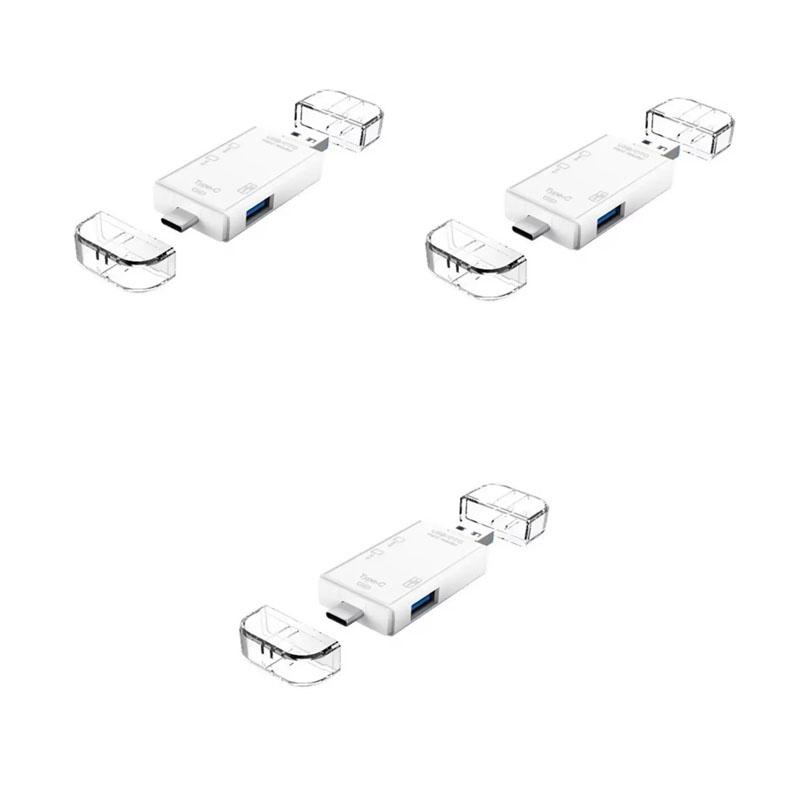 6-in-1 Type-C USB Card Reader, Flip Cover to Micro Adapter for Smartphones and Computers, USB2.0 OTG Card, with A and C Types