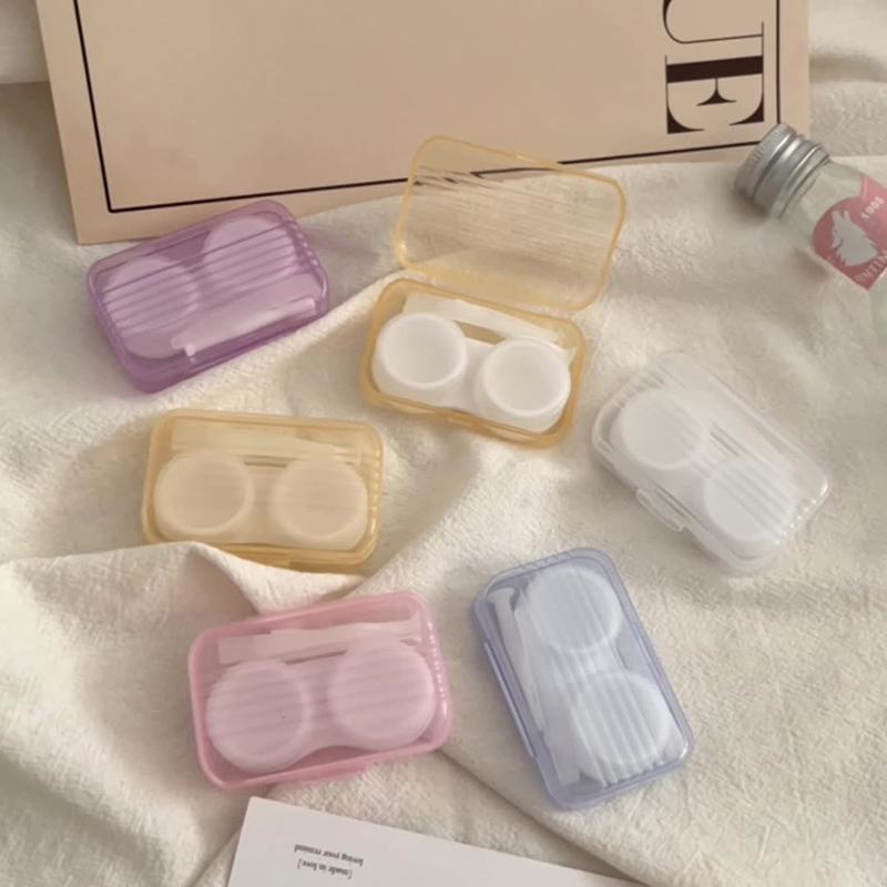 Женские очки для девочек, косметические контактные линзы, футляр для контактных линз, дорожный держатель, контейнер, дорожные аксессуары