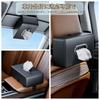 Leather Car Tissue Case, Magnetic Closure, Metal Throat Blocking, Headrest/Sun Visor, Interior Felt Design,