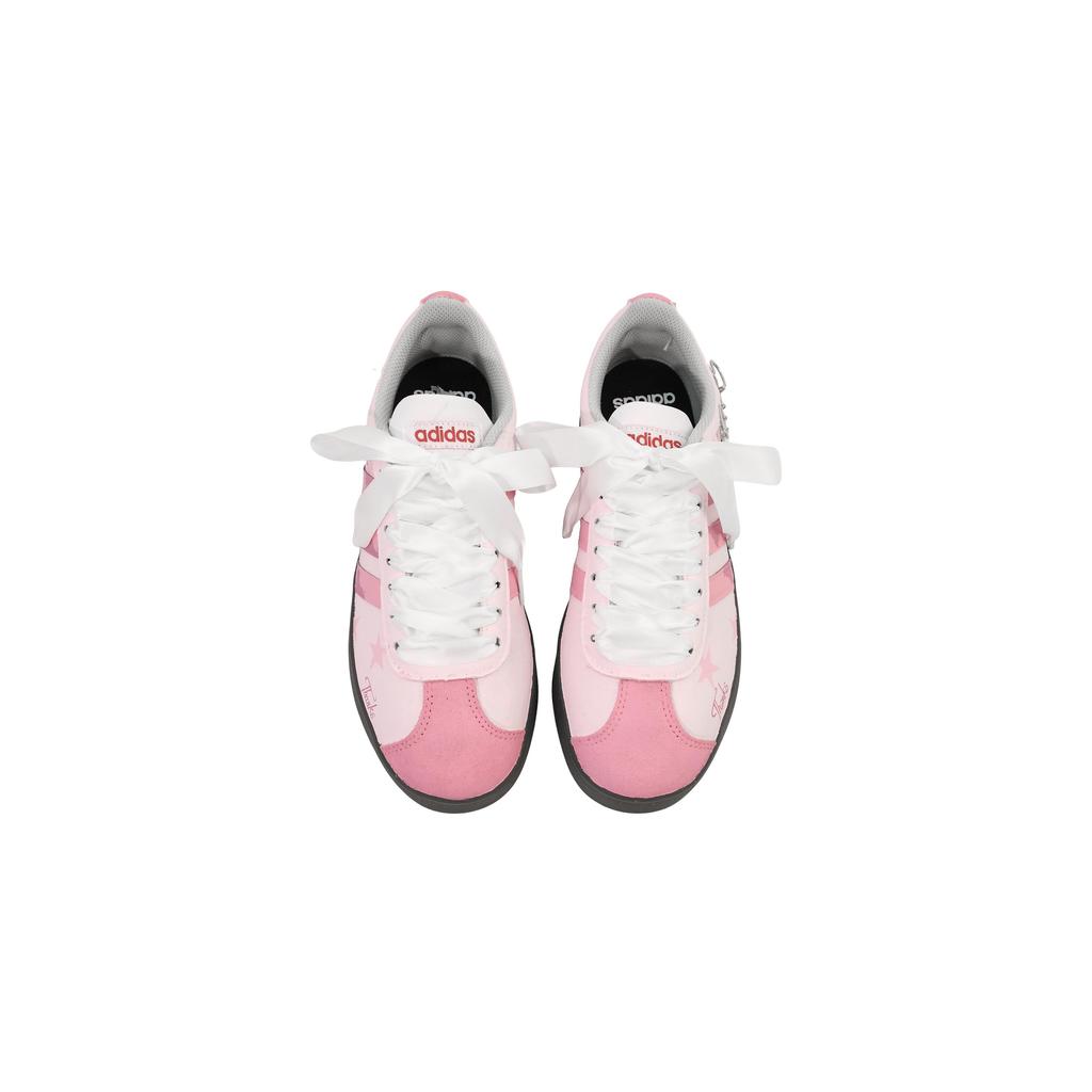 Adidas VL COURT 2.0 Баланс Устойчивые к истиранию Низкие Скейтбордические кроссовки Унисекс Светло-розовые HQ1802(Команда252- )