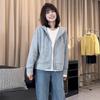 Женская толстовка с капюшоном в корейском стиле - С длинным рукавом, Весна 2025, Повседневная, Омолаживающая, Универсальный кардиган
