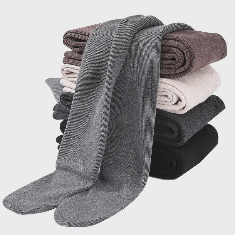 Весенне-осенние хлопковые полосатые леггинсы и зимние бархатные плотные колготки (150г/350г/220г)