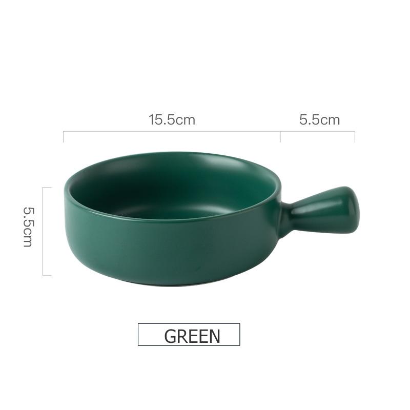 6-дюймовая фарфоровая форма для выпечки, десертная чаша, формочка для выпечки, обеденная тарелка, блюда для пасты, миска для запеченного риса с ручкой, подходит для использования в микроволновой печи