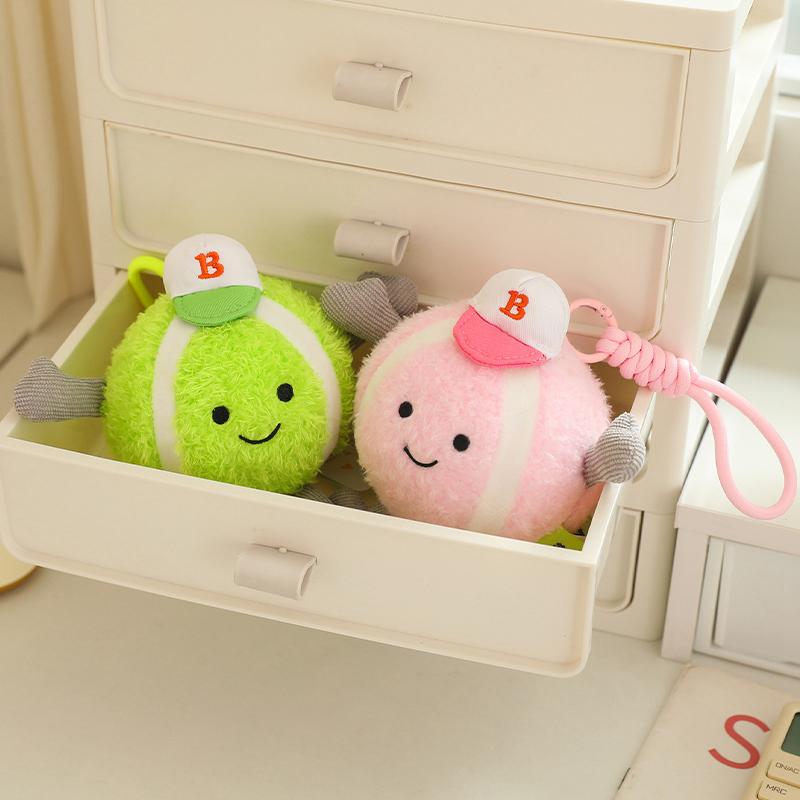 Новая милая имитация теннисного мяча, плюшевая игрушка, брелок для ключей, детские мягкие подарки для девочек и мальчиков, декор комнаты