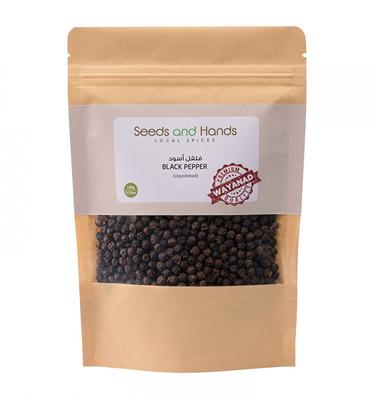 Черный Перец неотшлифованный (100 г), Black Pepper Unpolished,  Seeds and Hands