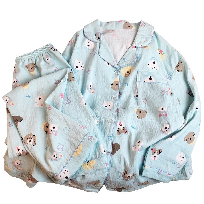 Дофаминовые пижамы из облачного хлопка для собак: Женский осенний комплект с длинным рукавом и мультяшным принтом