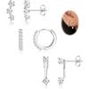 3 Pairs 316L Surgical Steel Hypoallergenic Earrings Set for Multiple Piercing Stud Huggie Small Hoop Earrings for Sensitive Ears